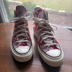 Converse Chuck 70 High Vintage Floral University Red Pink Women's 5 568373C